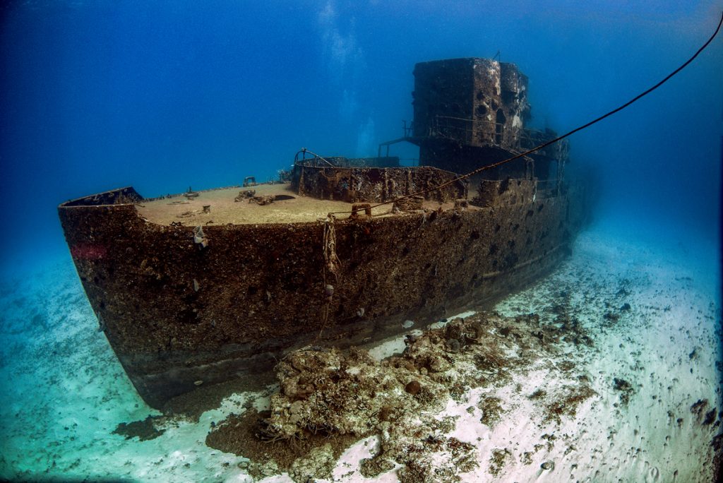 Shipwreck C-53 dive site in cozumel